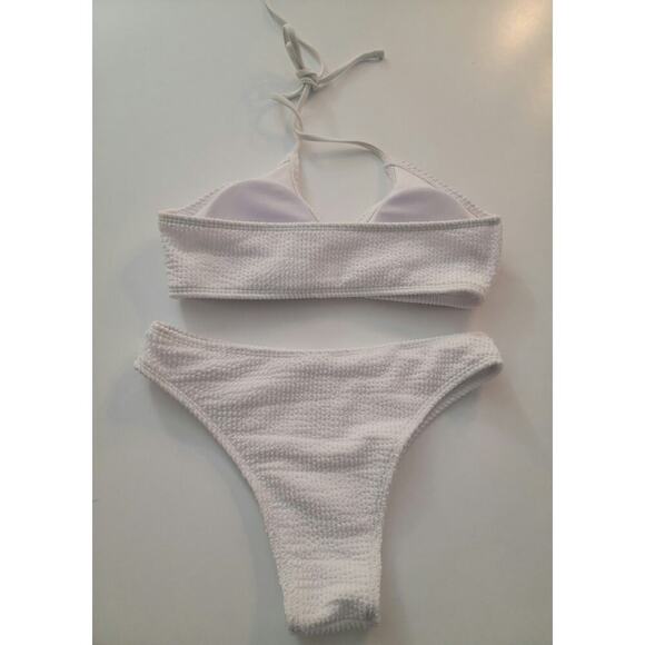 Women's White Bikini Swimsuit Two Piece Bikini Set Size S - Picture 3 of 5
